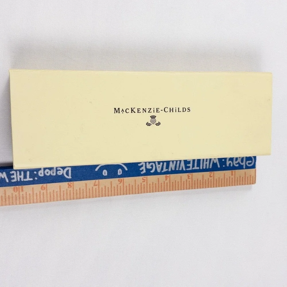 MacKenzie Childs Retired Parchment Check Letter Opener Ceramic 12100-140